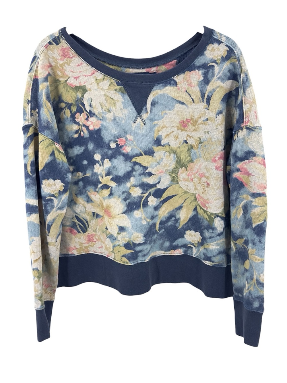 Polo Ralph Lauren Floral French Terry Sweatshirt Size Small Boxy Oversized